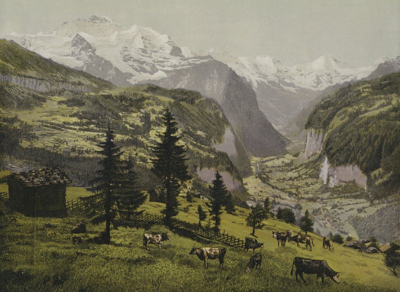 Wengen和Lauterbunnen山谷，Bernese Oberland，瑞士 作者 欧洲学校