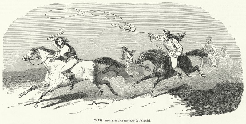 逮捕Josip Jelacic，克罗地亚禁令，1848年革命的使者 作者 法语学校