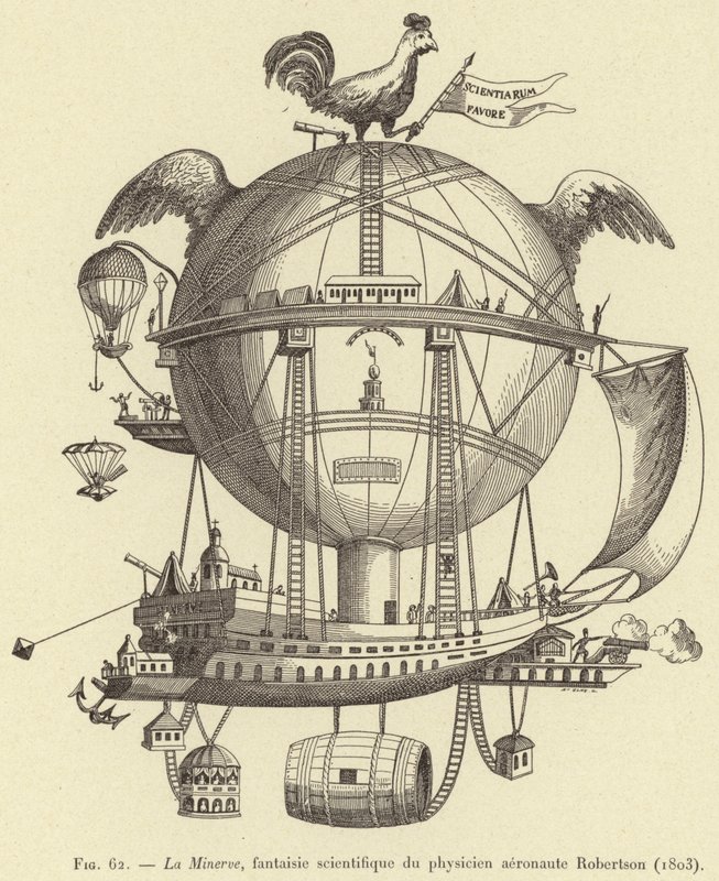 Minerva，科学幻想的航空物理学家Robertson（1803） 作者 法语学校