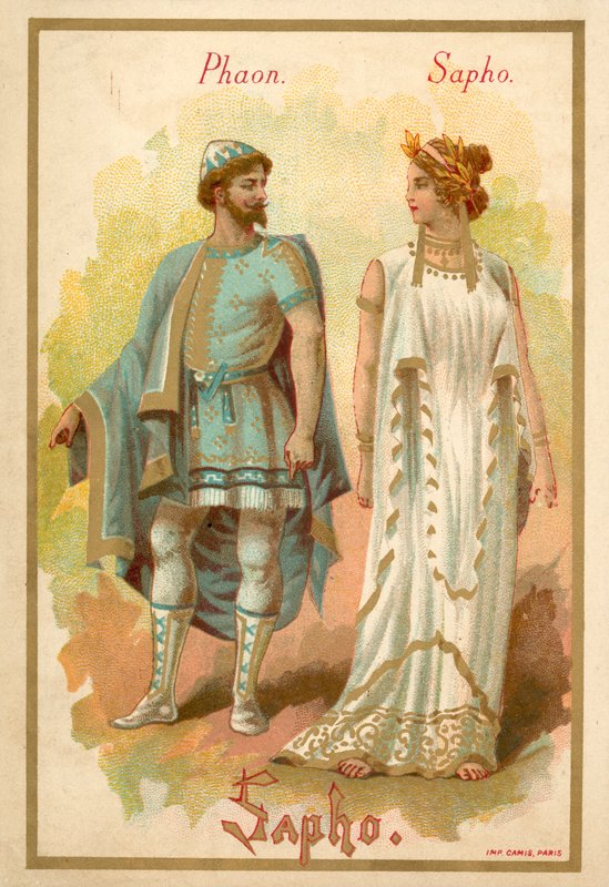 Phaon和Sappho，来自Giovanni Pacinis歌剧Sappho 作者 法语学校