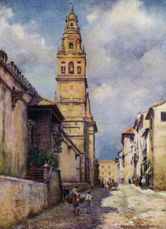 Cordova, Calle Cardinal Herrera (colour litho) 作者 特雷弗·哈登