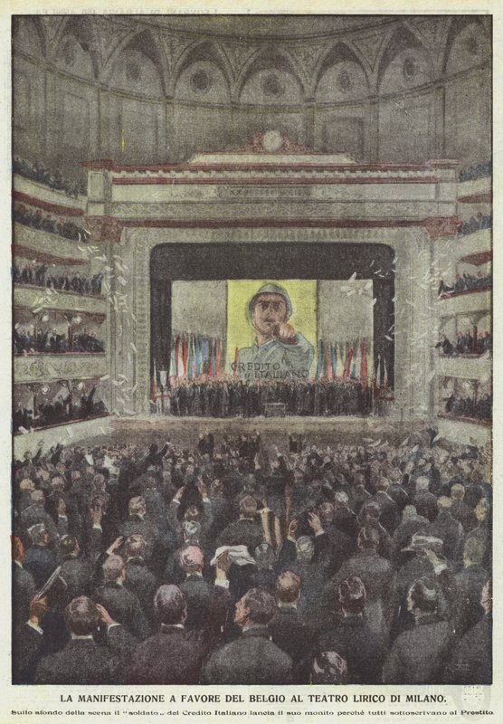 有利于比利时的赛事在Teatro Lirico Di Milano举行 作者 阿基里·贝尔特拉姆（Achille Beltrame）