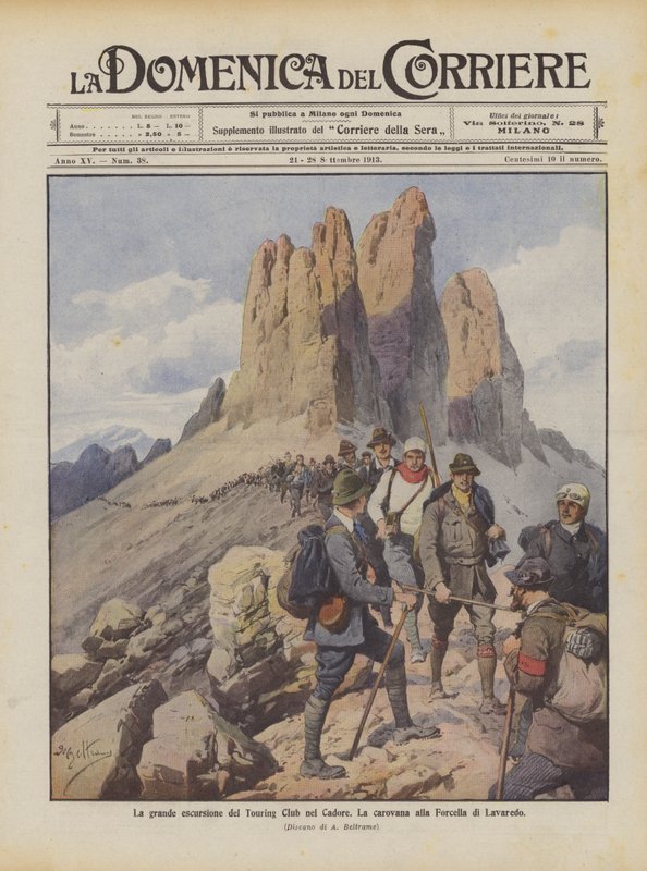 卡多雷旅游俱乐部的伟大游览，La carovana alla Forcella di Lavaredo 作者 阿基里·贝尔特拉姆（Achille Beltrame）