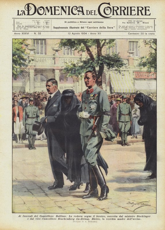 在Chancellor Dollfuss的葬礼上 作者 阿基里·贝尔特拉姆（Achille Beltrame）