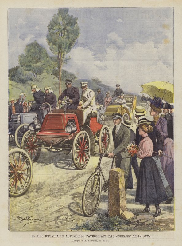 来自Corriere Della Sera的汽车Partrocinato旅游DItalia 作者 阿基里·贝尔特拉姆（Achille Beltrame）