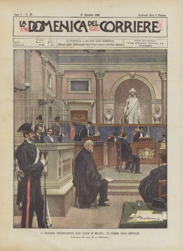 Notarbartolo流程在米兰的Assizes，La Gabbia Degli Accessiati 作者 阿基里·贝尔特拉姆（Achille Beltrame）