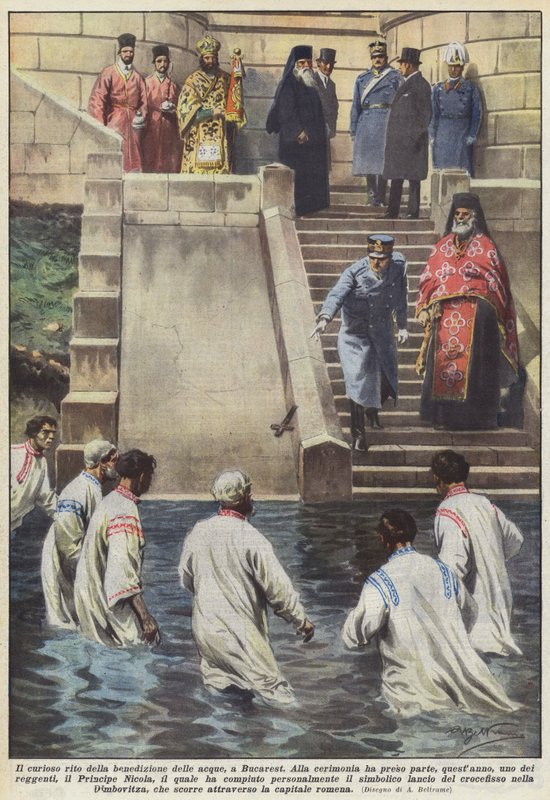 布加勒斯特水域祝福的好奇仪式 作者 阿基里·贝尔特拉姆（Achille Beltrame）