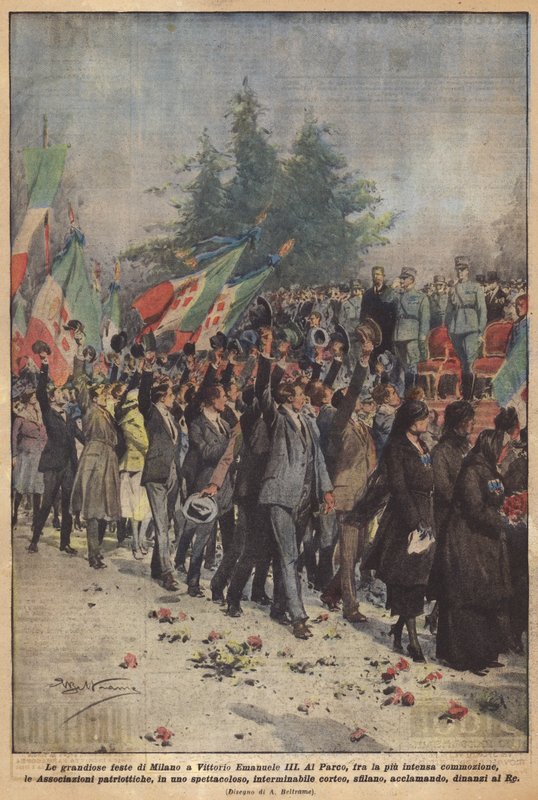米兰与Vittorio Emanuele III的盛大聚会 作者 阿基里·贝尔特拉姆（Achille Beltrame）
