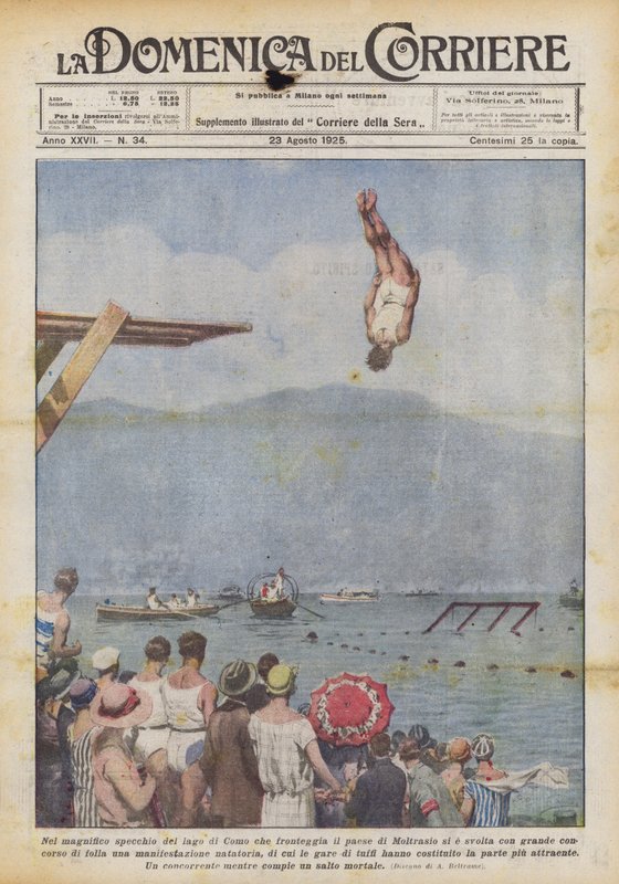 在面向莫尔特拉西奥（Moltrasio）镇的科莫湖（Lake Como）的宏伟镜子中，它发生了吗？ 作者 阿基里·贝尔特拉姆（Achille Beltrame）