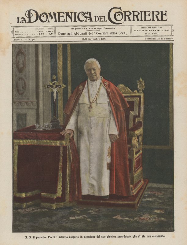 SS Pope Pius X，在他的祭司禧年之际画的肖像，现在正在庆祝 作者 阿基里·贝尔特拉姆（Achille Beltrame）