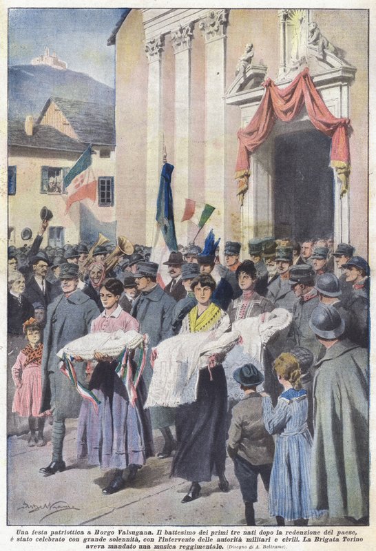 Borgo Valsugana的爱国节日 作者 阿基里·贝尔特拉姆（Achille Beltrame）