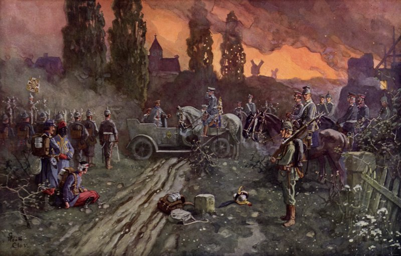 1914年9月2日威廉皇帝二世与德国王储会面 作者 阿道夫·克洛斯