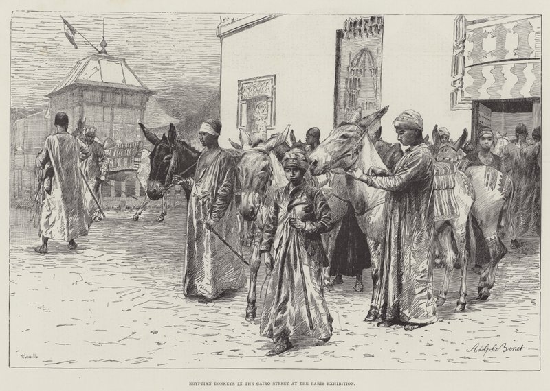 埃及驴在巴黎展览的开罗街 作者 阿道夫·古斯塔夫·比内（Adolphe Gustave Binet）