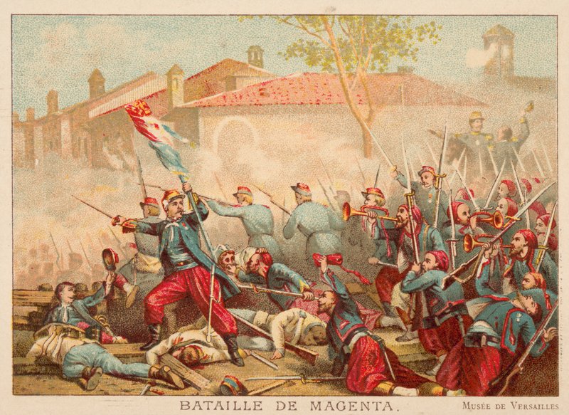 1859年意大利马真塔之战（chromolitho） 作者 阿道夫·伊冯（Adolphe Yvon）