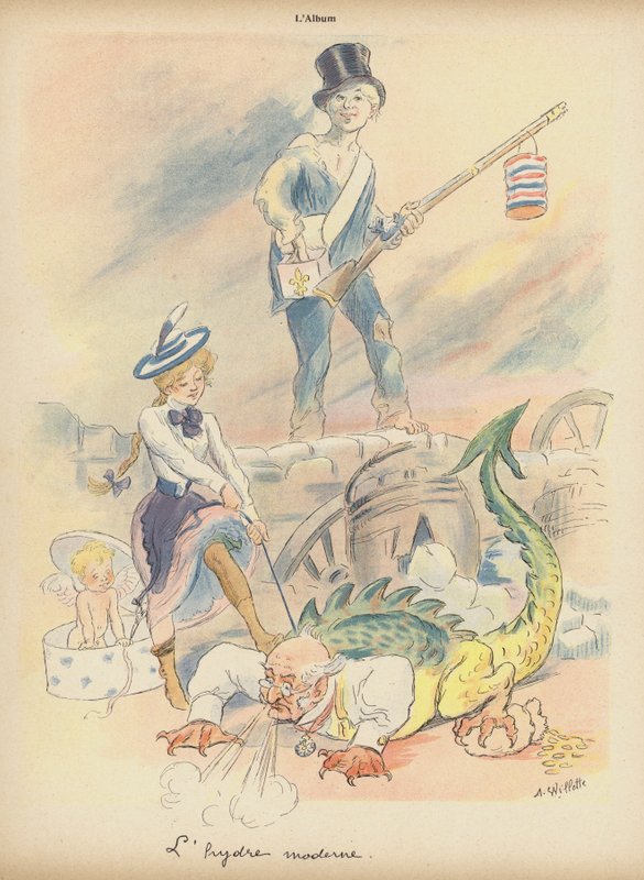 现代九头蛇（彩色石版画） 作者 阿道夫·莱昂·威莱特