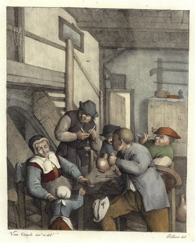 荷兰农民喝酒 作者 阿德里亚恩·扬斯（Adriaen Jansz）。范·奥斯塔德