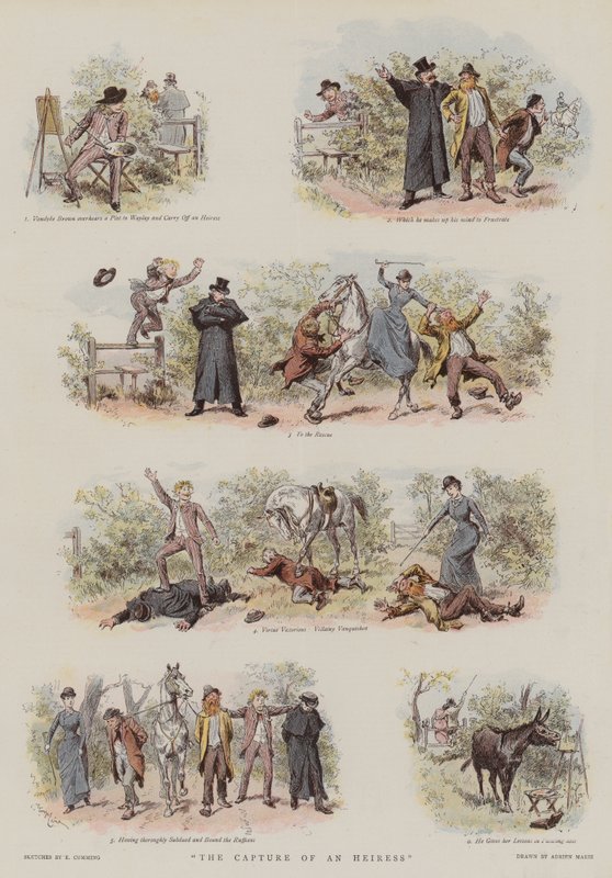 捕获女继承人（chromolitho） 作者 艾德里安·伊曼纽尔·玛丽