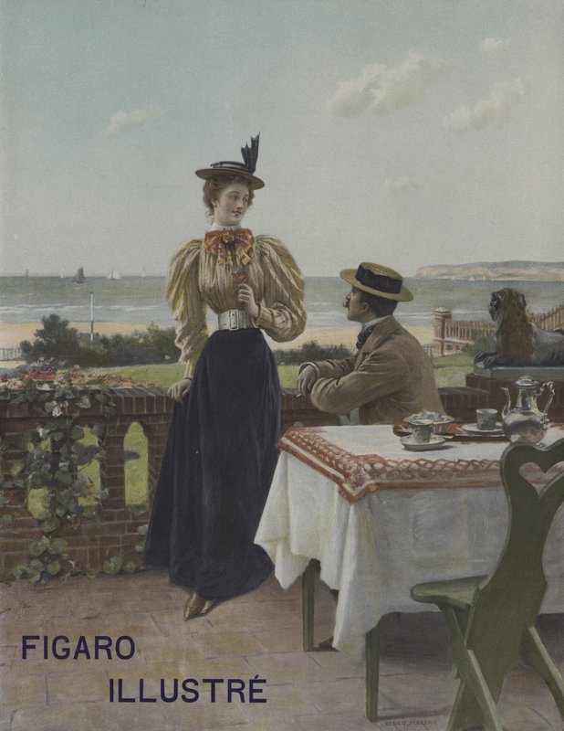 在Villers-sur-Mer。 1897年7月，着名的费加罗报道封面 作者 阿德里安·莫罗（Adrien Moreau）