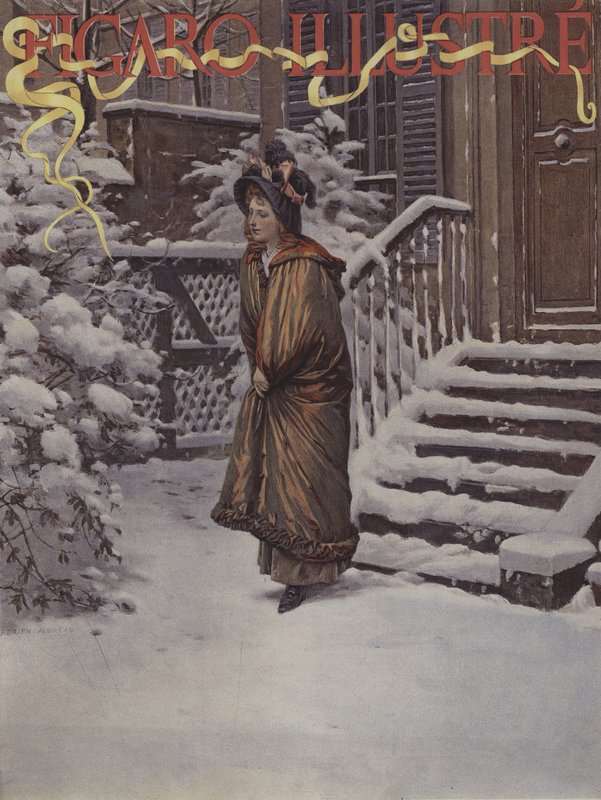 Premiere Neige（第一场雪）。封面的Le Figaro Illustre，1894年1月 作者 阿德里安·莫罗（Adrien Moreau）