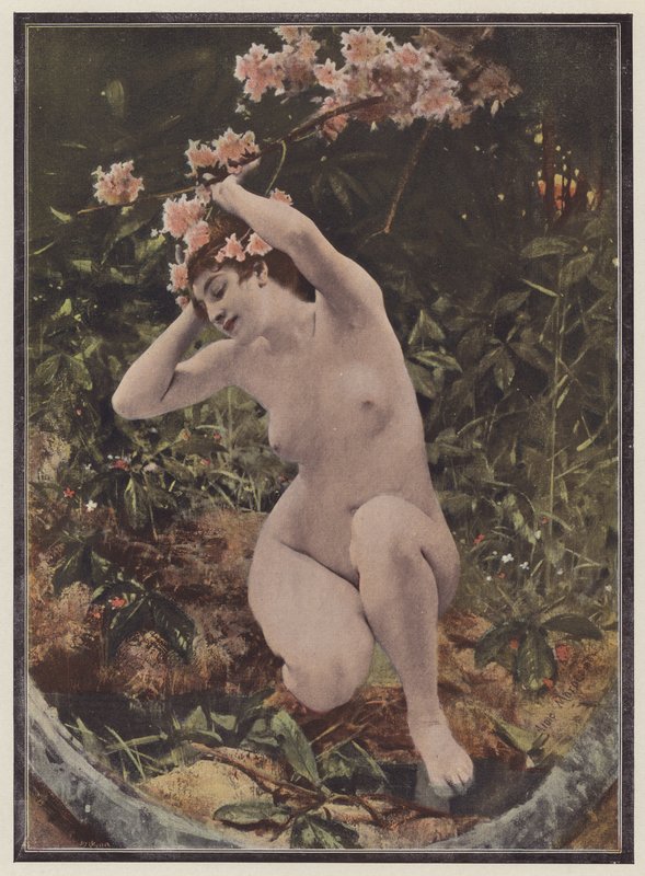 干尸（Dryad），希腊神话中的树仙女（彩色石版画 作者 艾梅·尼古拉斯·莫罗特