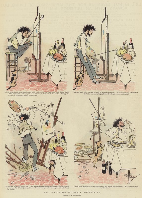 皮埃尔蒙马特的诱惑（chromolitho） 作者 阿尔伯特·纪尧姆
