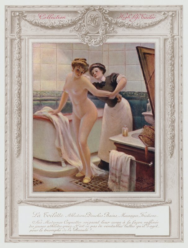 Belle Epoque巴黎，时尚女士洗澡 作者 阿尔伯特·纪尧姆