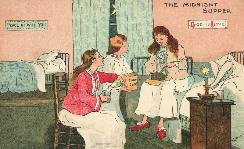 The Midnight Supper (colour litho) 作者 Albert Jnr。鲁多维奇