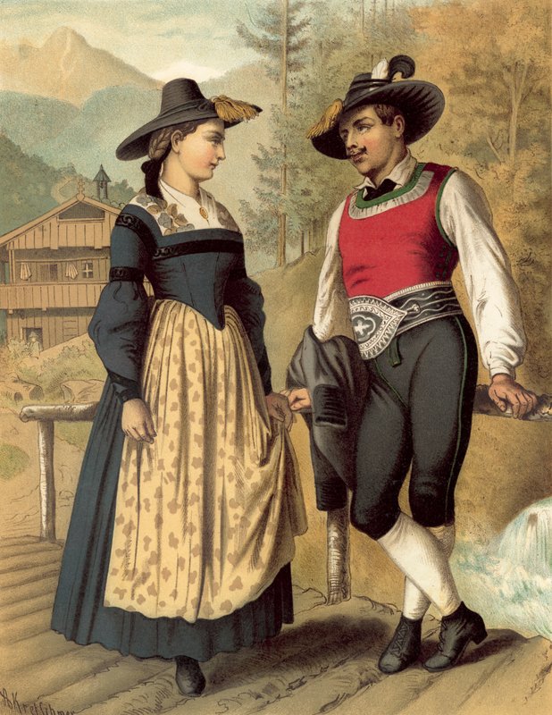 德国服装，Tyrol Billerthal 作者 阿尔伯特·克莱奇默