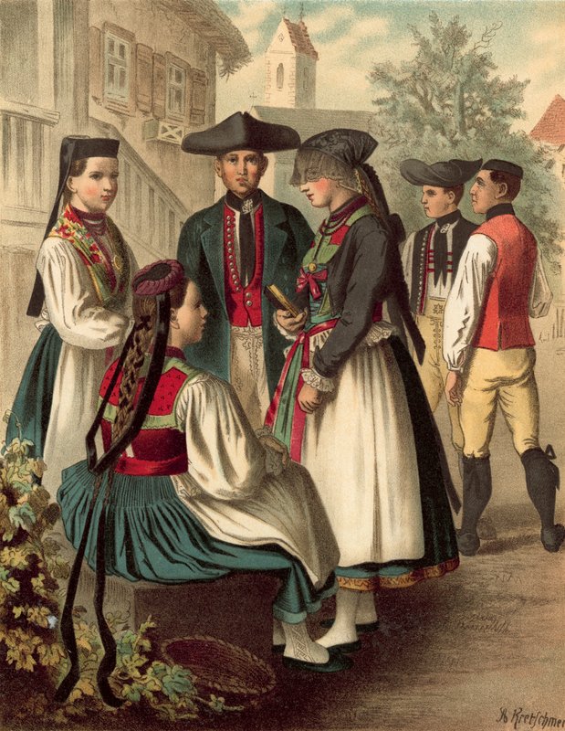 德国服装，Wurtemberg Betzingen 作者 阿尔伯特·克莱奇默