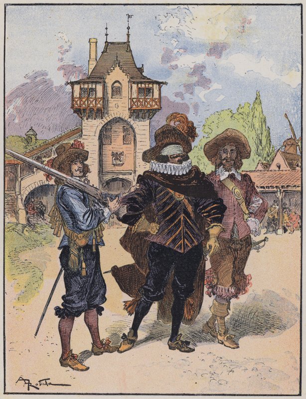 由 A Robida 绘制的 Le Capitaine Bellormeau 插图（彩色石版画） 作者 阿尔伯特·罗比达