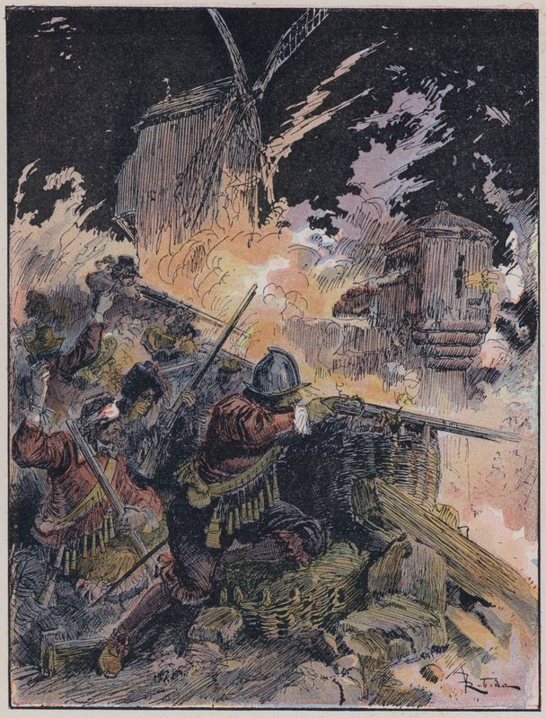 由 A Robida 绘制的 Le Capitaine Bellormeau 插图（彩色石版画） 作者 阿尔伯特·罗比达