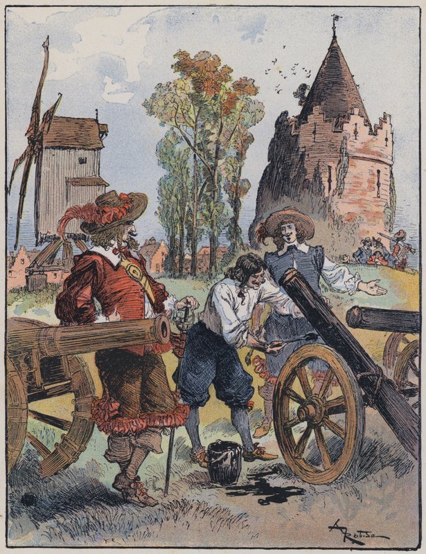 由 A Robida 绘制的 Le Capitaine Bellormeau 插图（彩色石版画） 作者 阿尔伯特·罗比达
