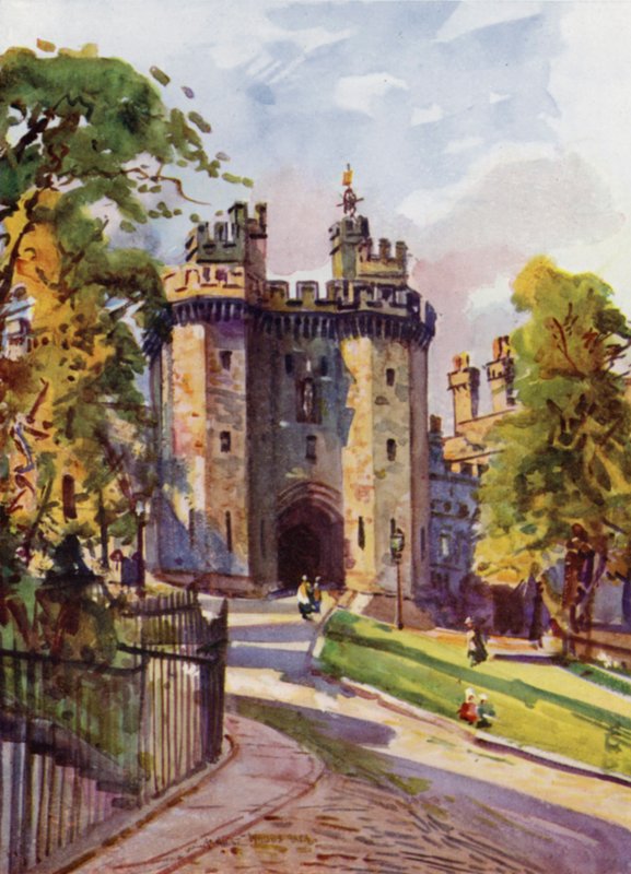 Lancaster Castle, the Gateway (colour litho) 作者 阿尔伯特·伍兹
