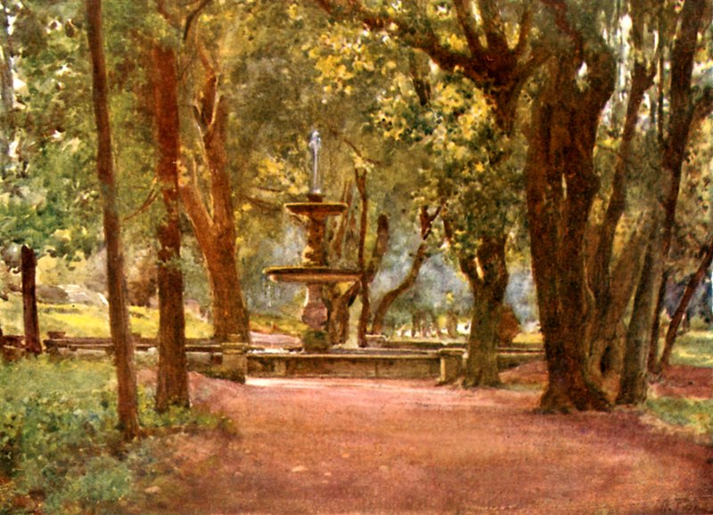 冬青大道和喷泉（Fontana Scura）Villa Borghese 作者 阿尔贝托·比萨