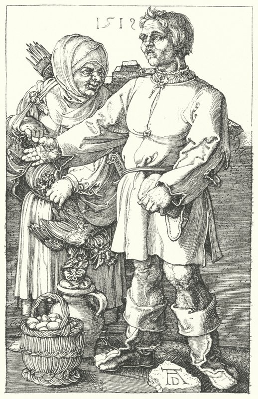 农民出售他们的产品 作者 Albrecht（之后）Durer或Duerer