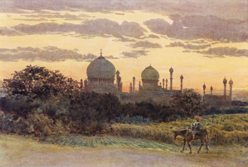 在Ibrahim Roza，Bijapur后面的日落 作者 亚历山大·亨利·哈勒姆·默里