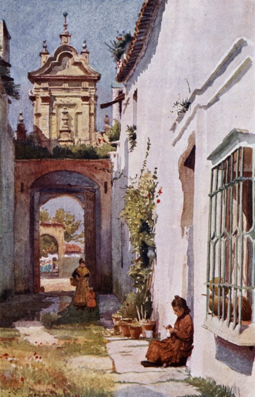 At Seville (colour litho) 作者 亚历山大·华莱士·雷明顿