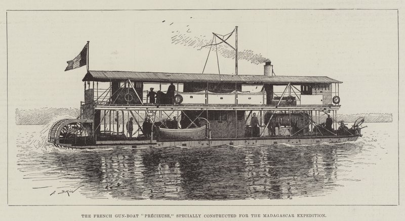 法国Gun-Boat Precieuse，专门为马达加斯加探险而建造 作者 亚历山大·布伦