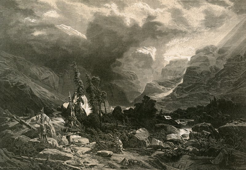 在Haslithal，Bernese Oberland的风暴 作者 亚历山大卡拉梅