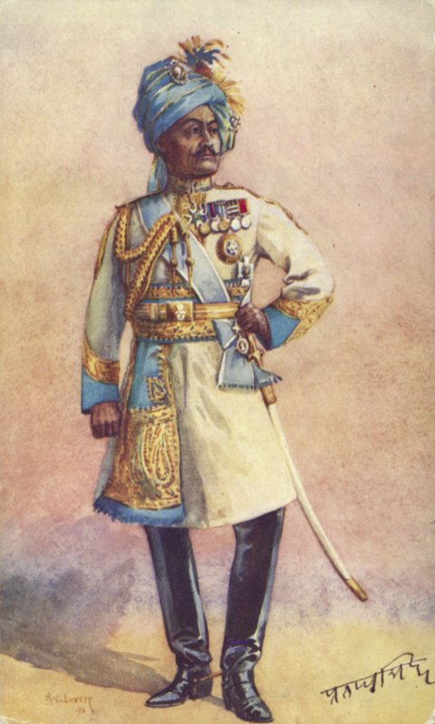 印度士兵Maharaja少将Pratap Singh Bahadur先生 作者 阿尔弗雷德·克劳迪·洛维特（Alfred Crowdy Lovett）