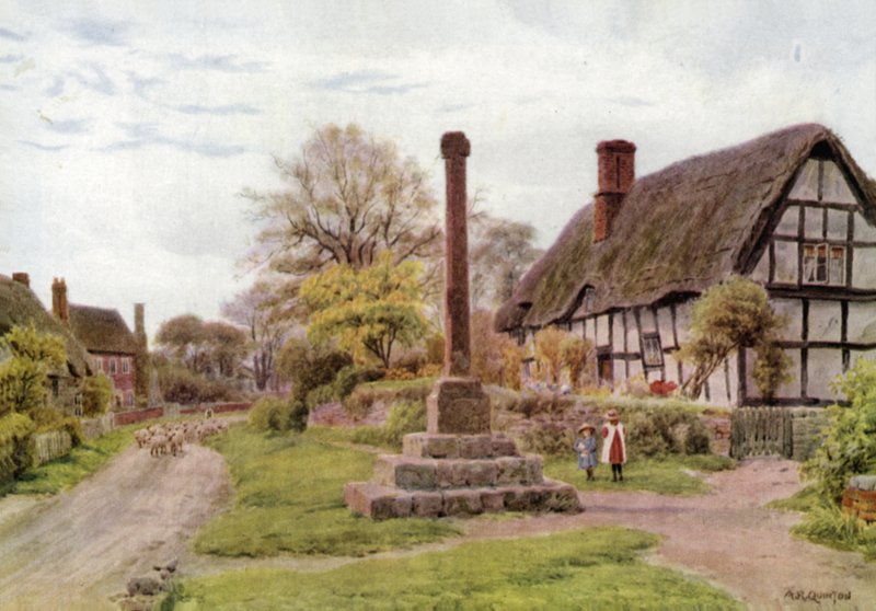 Village Cross，Ashton-under-Hill，Gloucester 作者 阿尔弗雷德·罗伯特·昆顿