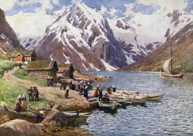 Ese Fjord，婚礼派对 作者 阿尔弗雷德·希顿·库珀