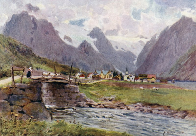 Fjaerland，Sogne Fjord 作者 阿尔弗雷德·希顿·库珀