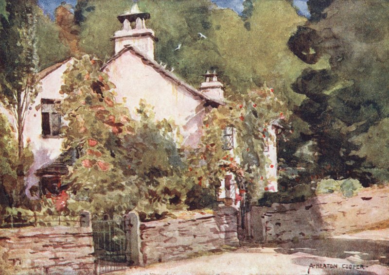 湖区：鸽子小屋，格拉斯米尔（彩色石版画） 作者 阿尔弗雷德·希顿·库珀