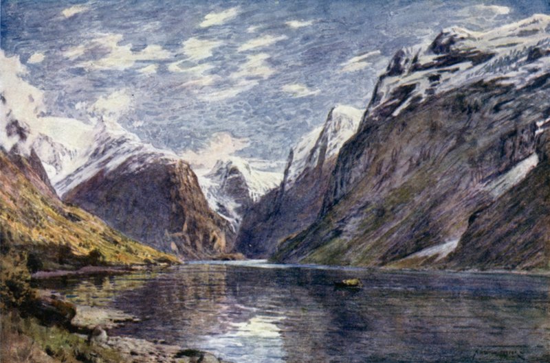 Loen Water and Glacier，北峡湾 作者 阿尔弗雷德·希顿·库珀