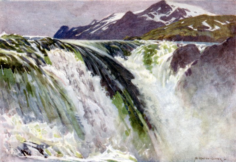 Great Shoals，Great Lake Falls，Saltoluokta 作者 阿尔弗雷德·希顿·库珀