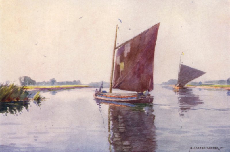 在Waveney，萨福克郡的Wherries 作者 阿尔弗雷德·希顿·库珀