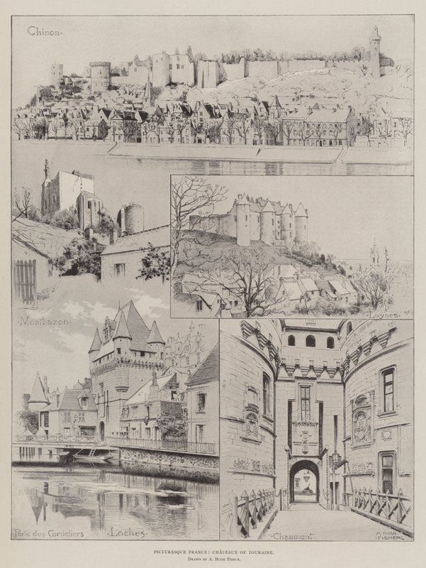 风景如画的法国，Touraine城堡 作者 阿尔弗雷德·休·费舍尔