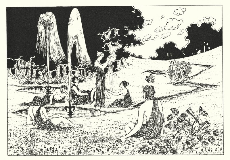 卢西安的《真实的历史》：极乐世界（版画） 作者 阿尔弗雷德·佩恩·加内特