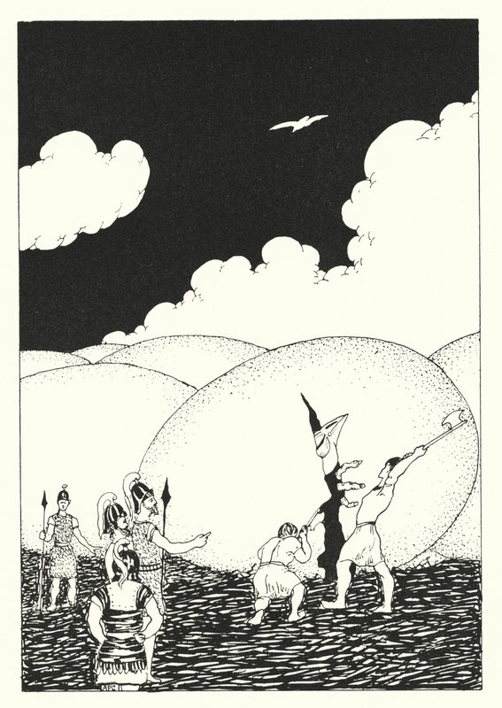 卢西安的《真实的历史》：哈尔西恩之蛋（雕刻） 作者 阿尔弗雷德·佩恩·加内特
